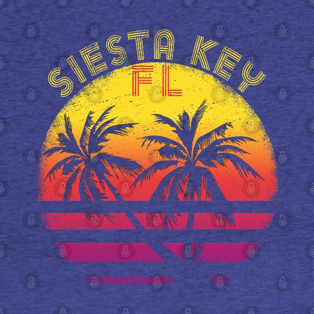 Siesta Key Florida Westcoast Beach Sunset Palm Trees by Sassee Designs